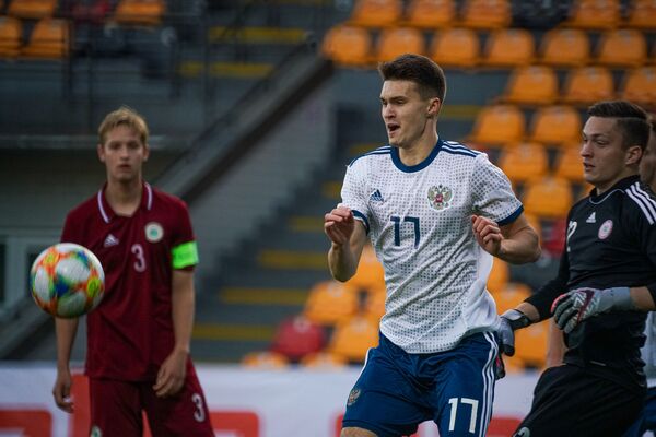 Матч квалификации на молодежный чемпионат Европы 2021 между сборными России и Латвии - Sputnik Латвия