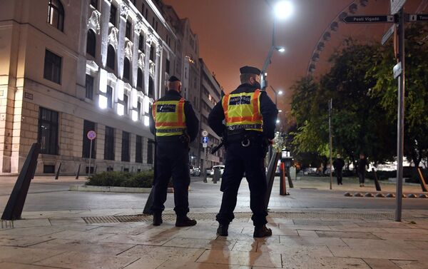 Ночной полицейский патруль на улице Будапешта - Sputnik Латвия