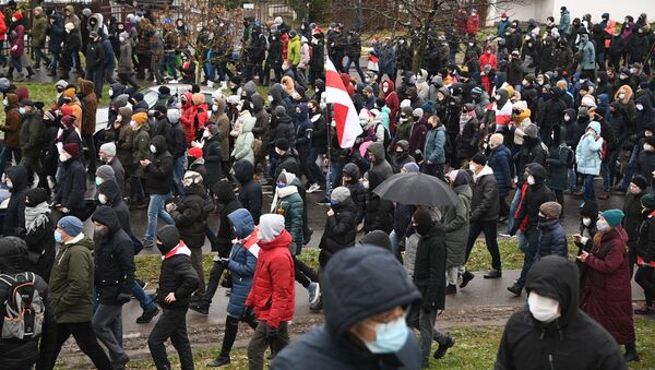 Акция протеста в Минске, 22 ноября 2020 - Sputnik Латвия