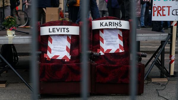 Акция протеста на набережной 11 Ноября в Риге.  - Sputnik Latvija