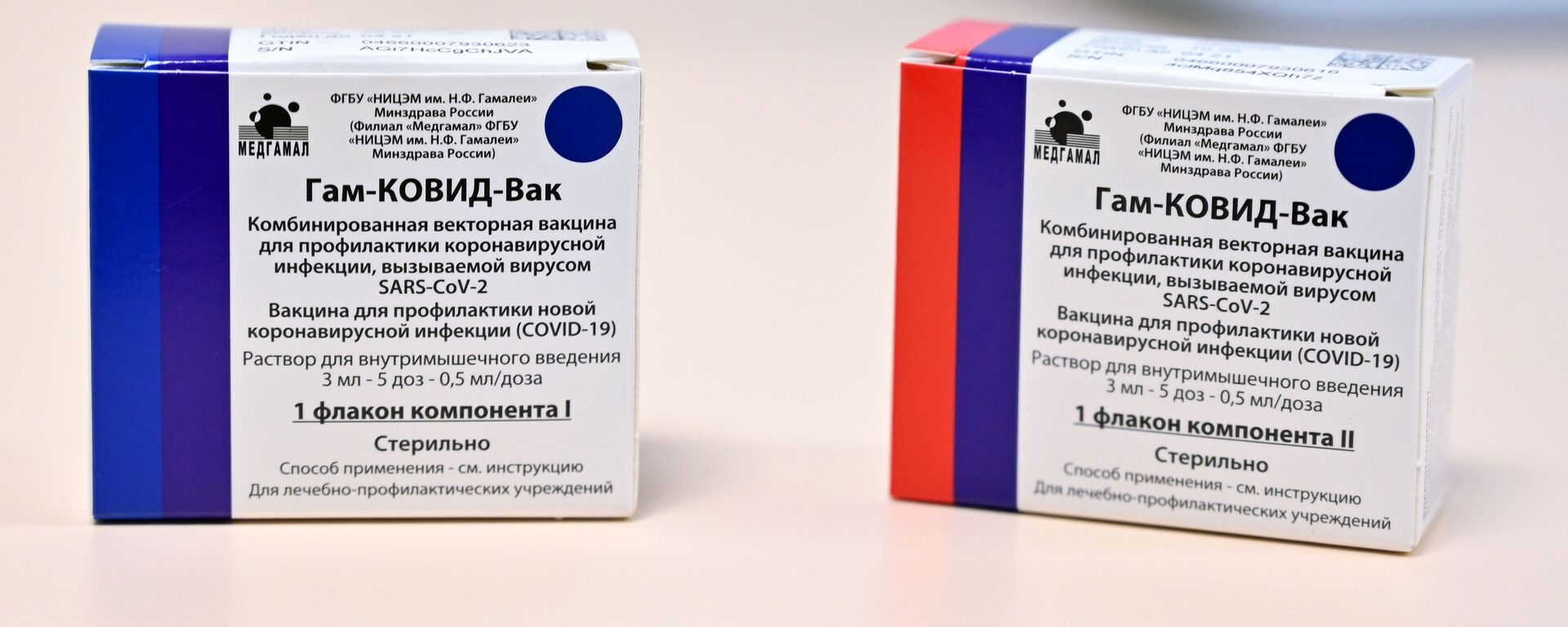 Упаковки с вакциной от коронавируса Гам-Ковид-Вак (Спутник V) - Sputnik Latvija, 1920, 19.01.2021