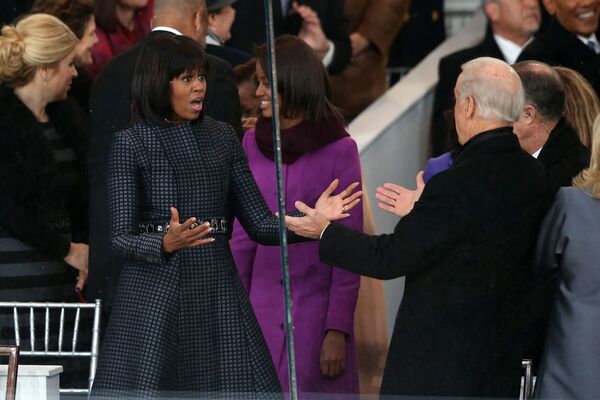 Pirmā lēdija Mišela Obama inaugurācijas parādes laikā Vašingtonā, 2013. gads - Sputnik Latvija