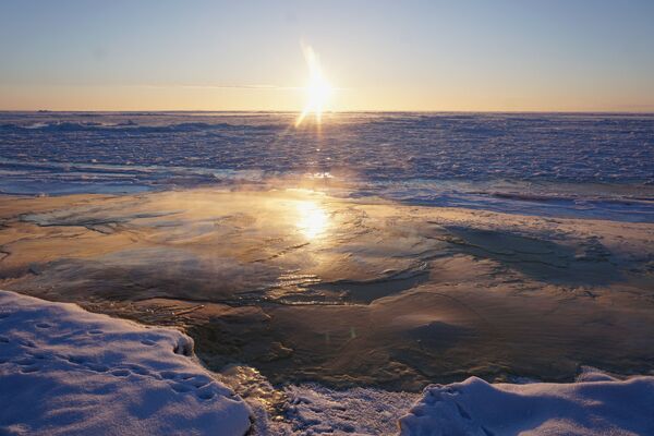 Лед на Беринговом море недалеко от Нома, 2018 год - Sputnik Latvija