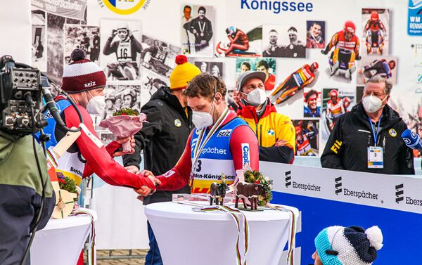 Латвийские спортсмены на Чемпионате мира санному спорту в Кенигзее Латвийские спортсмены на Чемпионате мира санному спорту в Кенигзее - Sputnik Латвия