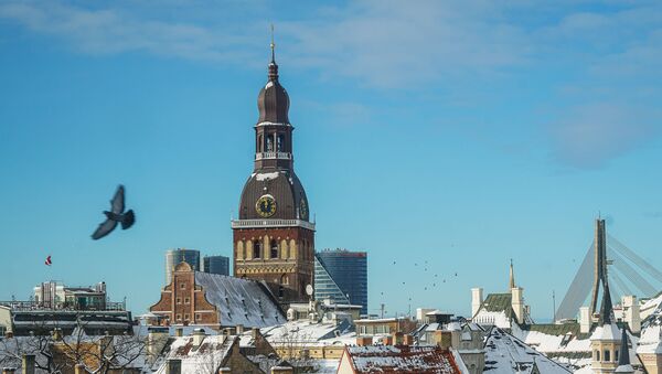 Вид на Старую Ригу и Домский собор зимой - Sputnik Latvija