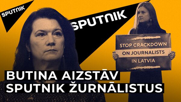 Butinas individuālais pikets. Kāpēc viņa ieradās pie Krievijas ĀM ēkas? - Sputnik Latvija