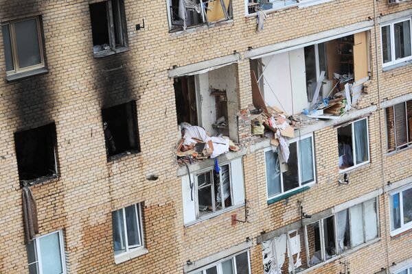Последствия взрыва в жилом доме в подмосковном городе Химки Последствия взрыва в жилом доме в подмосковном городе Химки - Sputnik Латвия