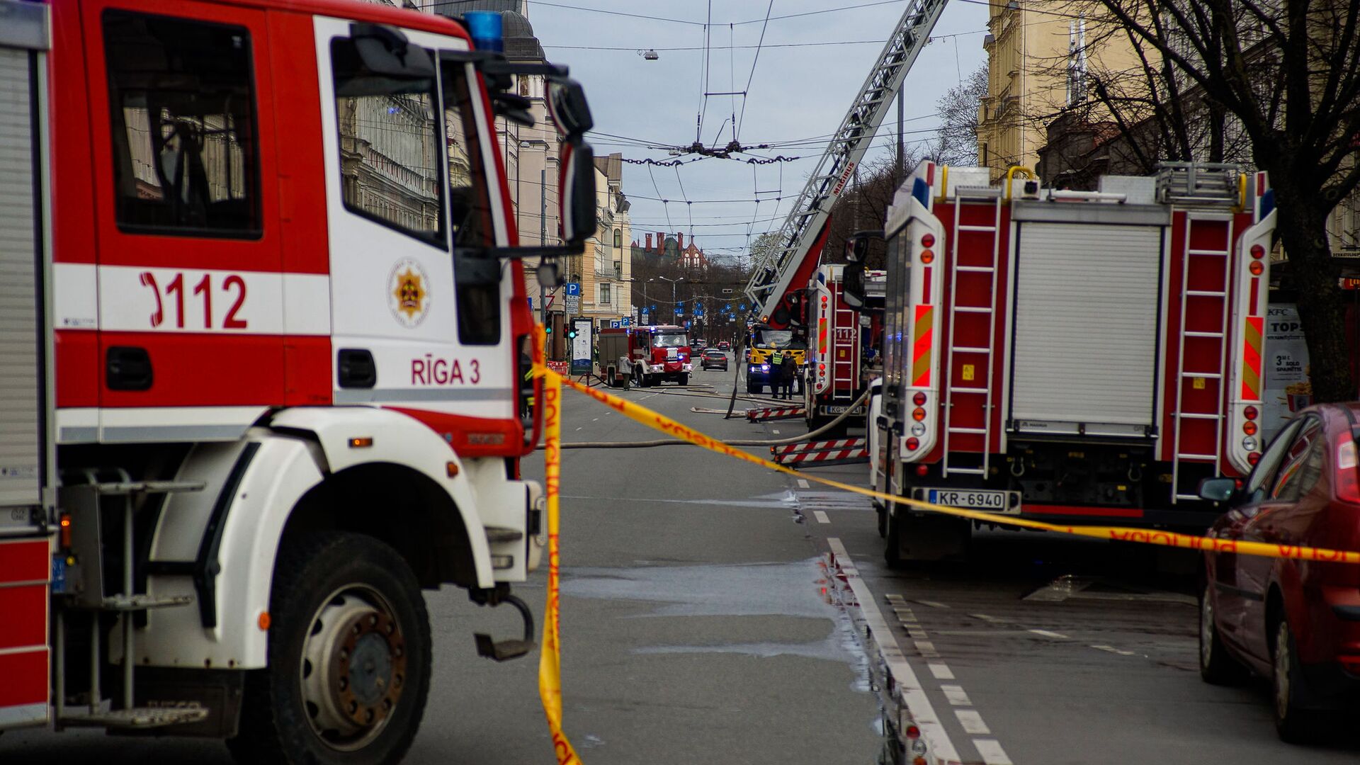 Пожар в хостеле на улице Меркеля, в центре Риги - Sputnik Латвия, 1920, 03.06.2021