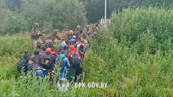 Нелегальные мигранты, задержанные при пересечении латвийско-белорусской границы  - Sputnik Латвия