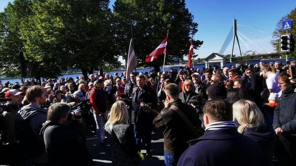 Protesta akcija pie Rīgas pils - Sputnik Latvija