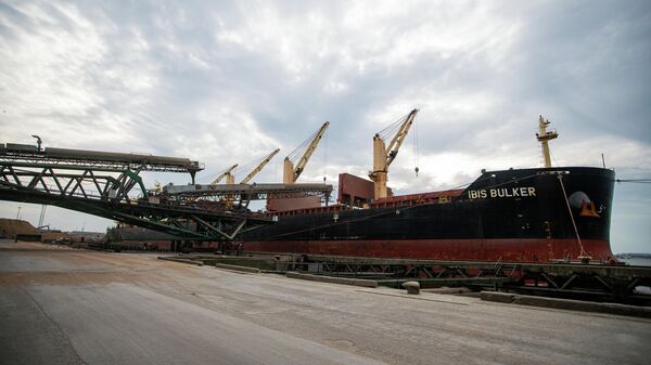 Судно, ожидающее погрузку зерна в порту Лиепаи - Sputnik Латвия