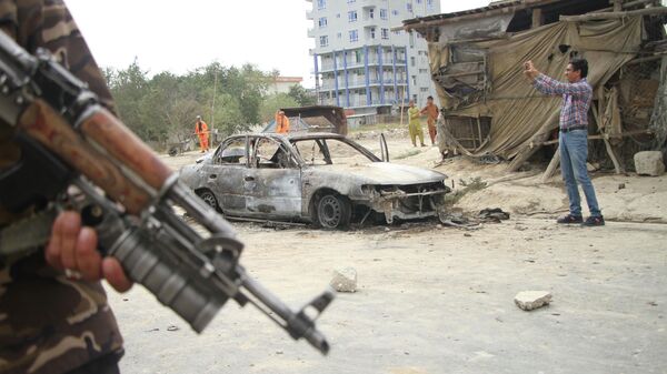 Raķešu apšaudes sekas Kabulā - Sputnik Latvija