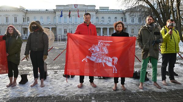 Акция солидарности на площади Симонаса Даукантаса в Вильнюсе - Sputnik Латвия