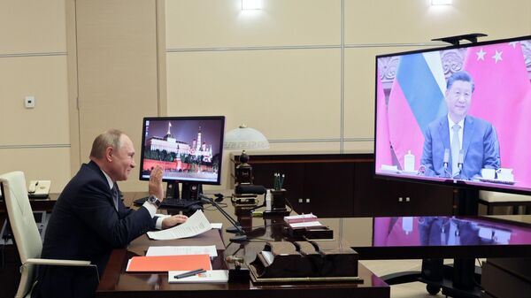 Переговоры президента РФ Владимира Путина с председателем КНР Си Цзиньпином - Sputnik Латвия