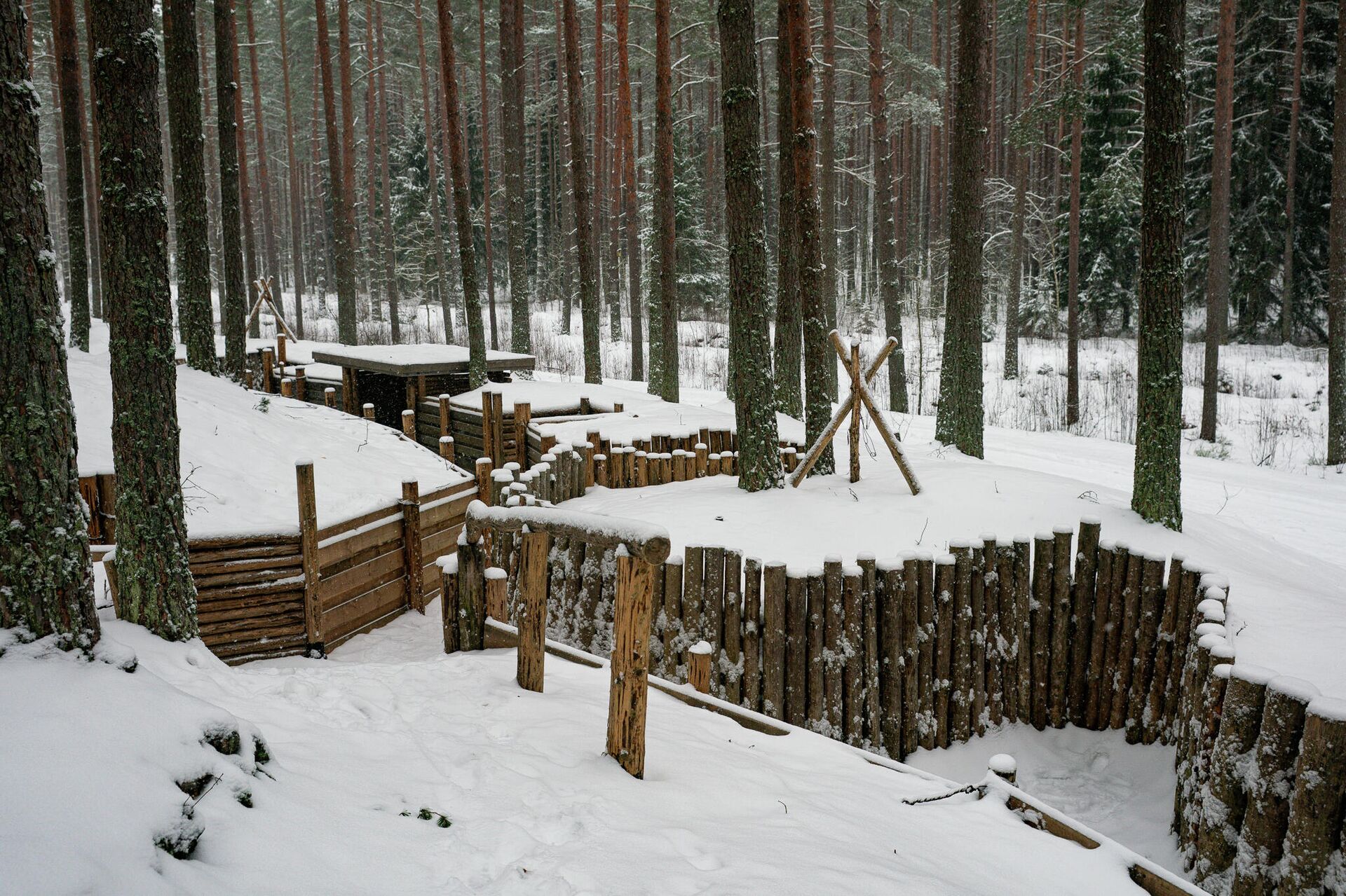 Восстановленные позиции латышских стрелков в Тирельских лесах под Ригой - Sputnik Латвия, 1920, 10.01.2022