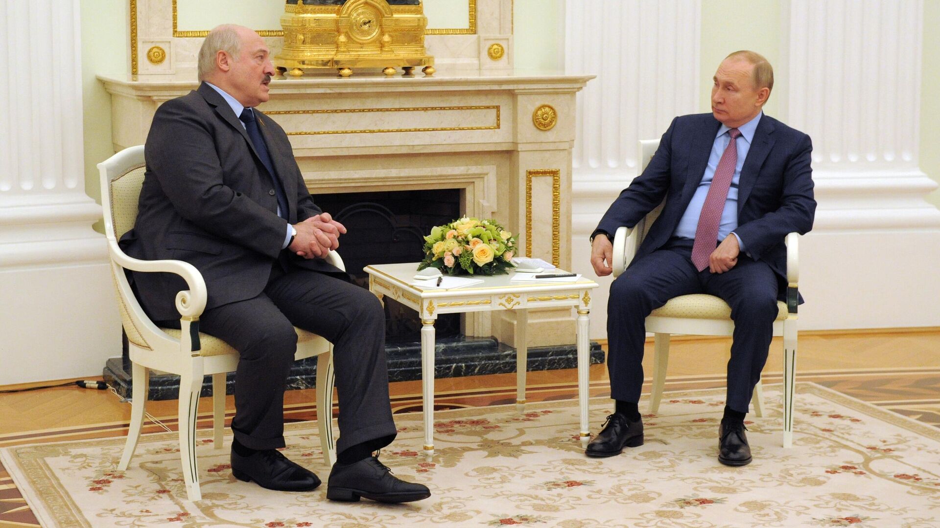 Президент РФ Владимир Путин и президент Беларуси Александр Лукашенко провели переговоры в Москве, 18 февраля 2022 - Sputnik Латвия, 1920, 18.02.2022