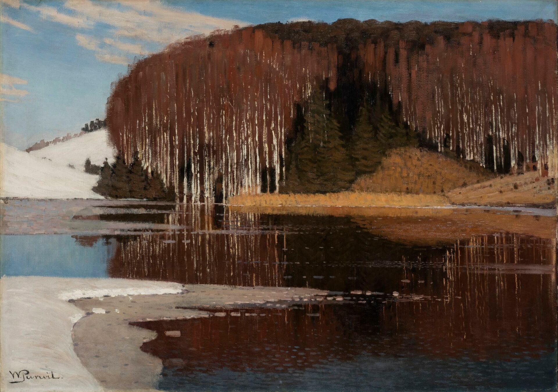 Хрестоматийный пейзаж Пурвитиса Весенние воды (1910) - Sputnik Латвия, 1920, 05.03.2022