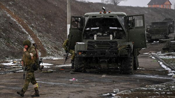 Уничтоженная военная техника Вооруженных сил Украины в Херсонской области - Sputnik Латвия