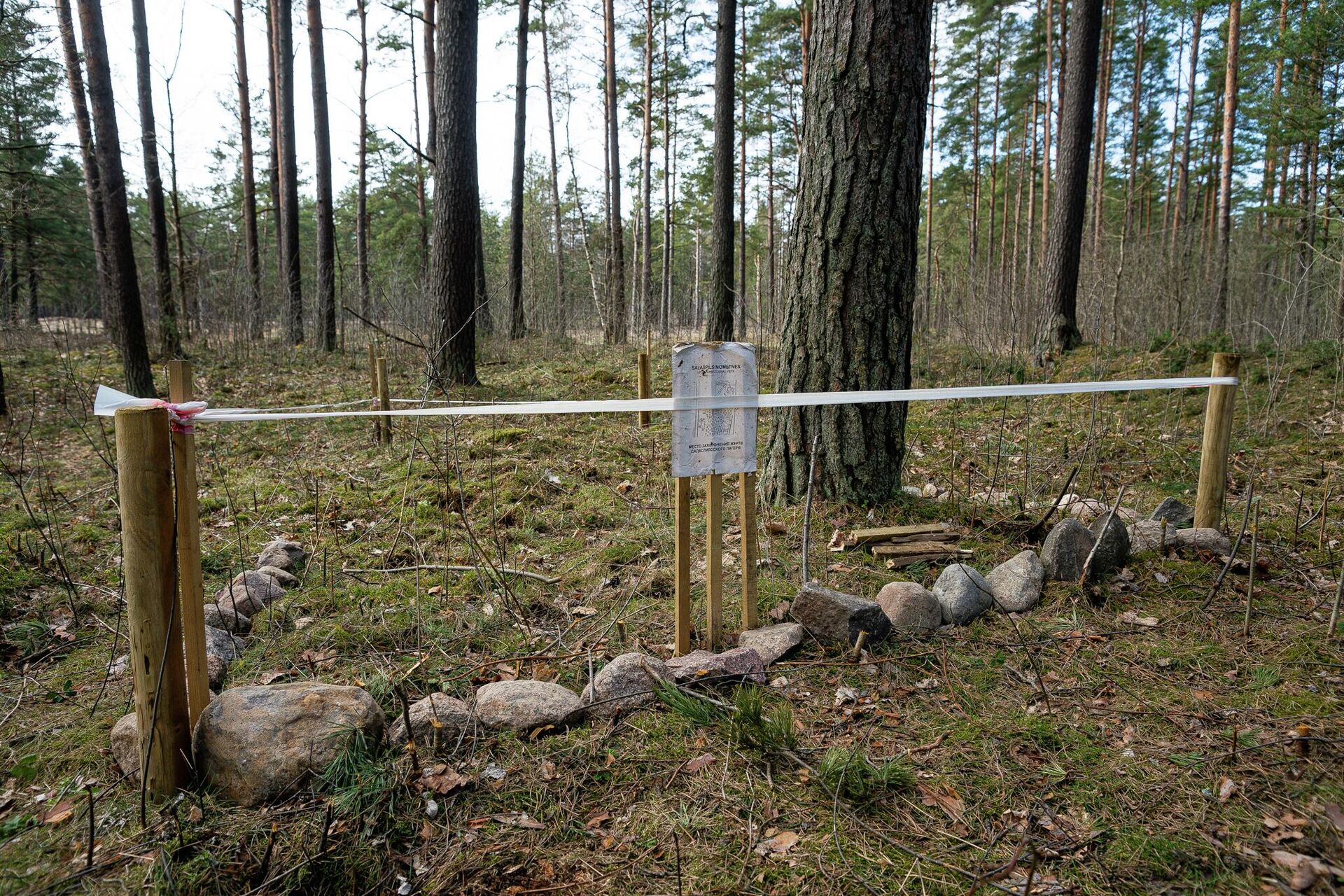 Место массового захоронения жертв Саласпилсского лагеря на территории старого гарнизонного кладбища - Sputnik Латвия, 1920, 12.04.2022