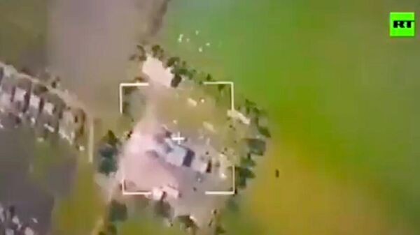 Кадры боевой работы российских беспилотников в ходе спецоперации на Украине - Sputnik Latvija