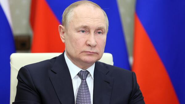 Президент РФ Владимир Путин принимает участие в заседании БРИКС плюс - Sputnik Латвия