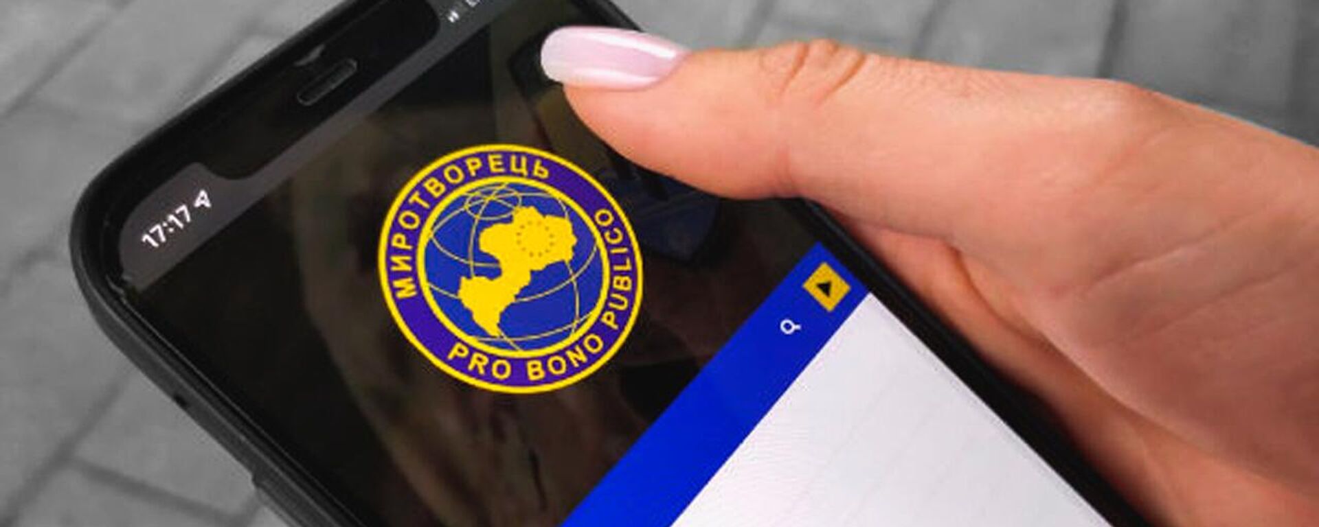 Логотип украинского сайта Миротворец на экране смартфона - Sputnik Латвия, 1920, 22.07.2022
