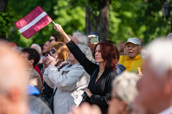 Акция протеста против политики правительства Латвии на площади Свободы в Риге. - Sputnik Латвия