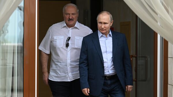Встреча президентов РФ и Беларуси Владимира Путина и Александра Лукашенко, 9 июня 2023 - Sputnik Латвия