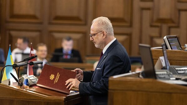 Президент Латвии Эгилс Левитс обращается к депутатам Сейма  - Sputnik Латвия