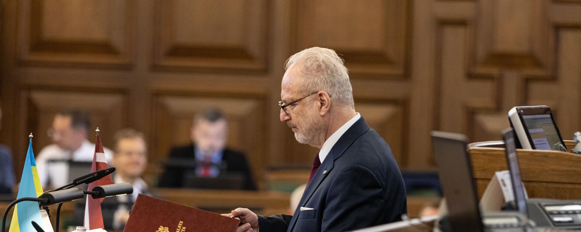 Президент Латвии Эгилс Левитс обращается к депутатам Сейма  - Sputnik Латвия, 1920, 24.06.2023