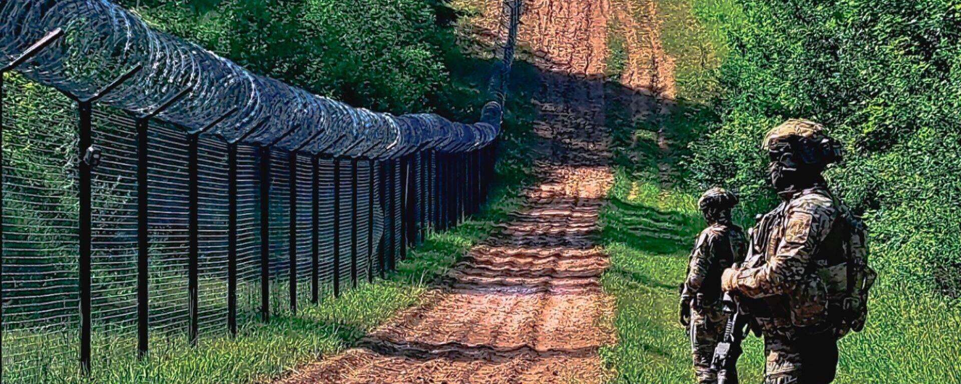 Забор на латвийско-белорусской границе - Sputnik Латвия, 1920, 16.08.2023