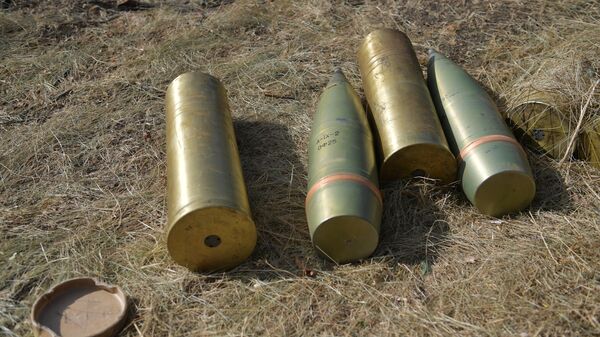 Боеприпасы для гаубицы Д-20 ВС РФ в зоне спецоперации - Sputnik Латвия
