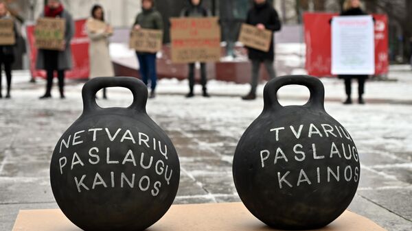 Акция в Вильнюсе против повышения НДС - Sputnik Латвия
