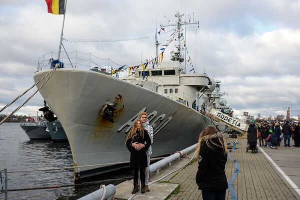Корабль обеспечения Godetia ВМС Бельгии в Рижском порту - Sputnik Латвия