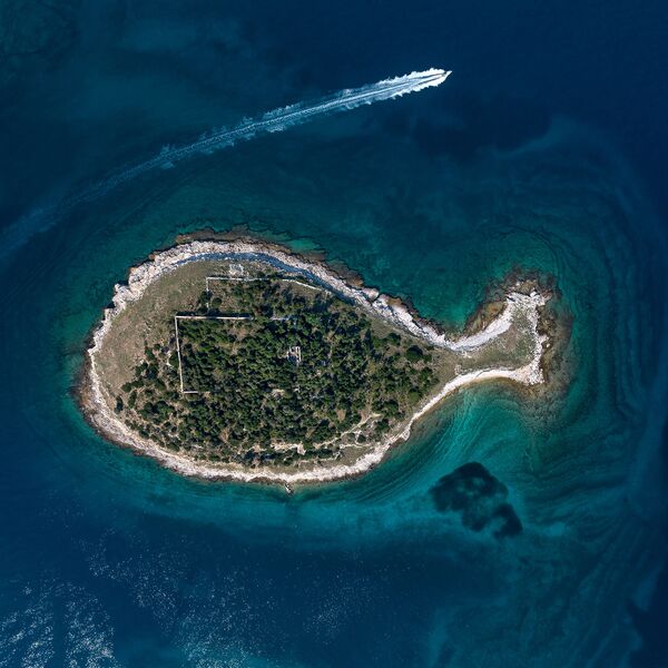 Остров в виде рыбы архипелага Бриони, Хорватия  - Sputnik Латвия