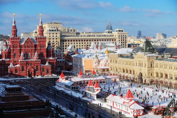 Небо в звездах: фантастическое преображение Москвы на Новый год Небо в звездах: фантастическое преображение Москвы на Новый год - Sputnik Латвия