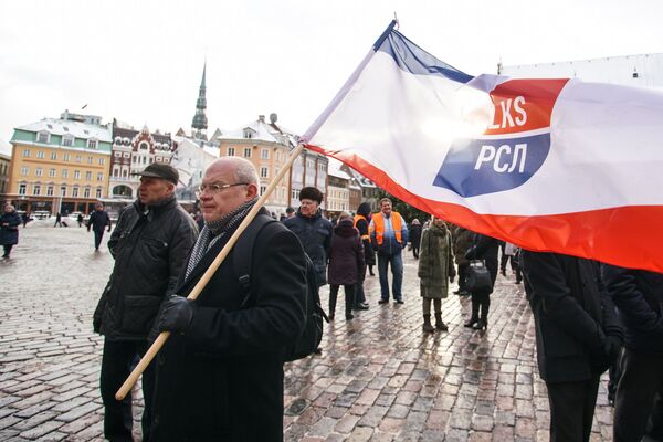 Акция протеста в Риге против социального и национального неравенства в Латвии. 12 января 2019 г. Акция протеста в Риге против социального и национального неравенства в Латвии. 12 января 2019 г. - Sputnik Латвия