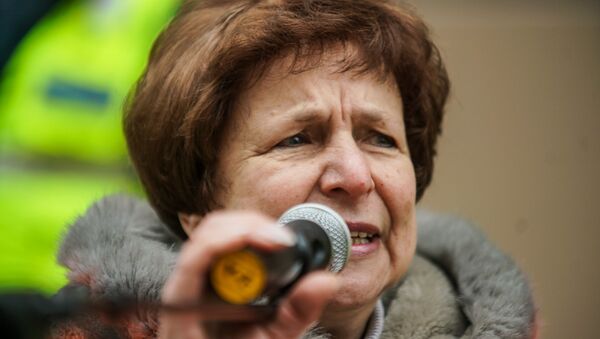 Татьяна Жданок на акции протеста в Риге против социального и национального неравенства в Латвии. 12 января 2019 г. - Sputnik Latvija