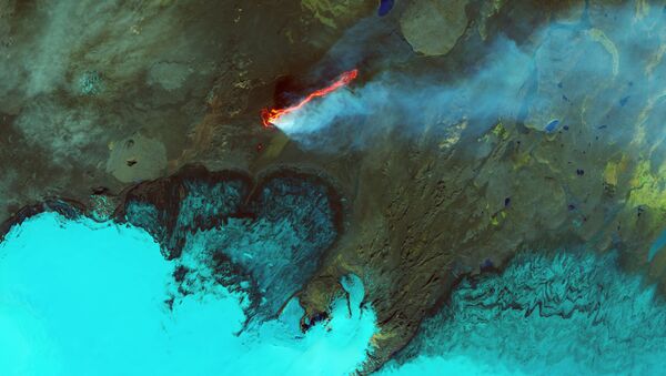 Лавовое поле Holuhraun в Исландии - Sputnik Latvija