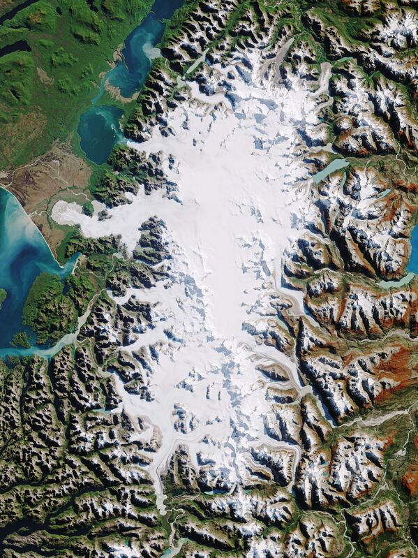 Ledāju plato Patagonijas ziemeļos no kosmosa - Sputnik Latvija