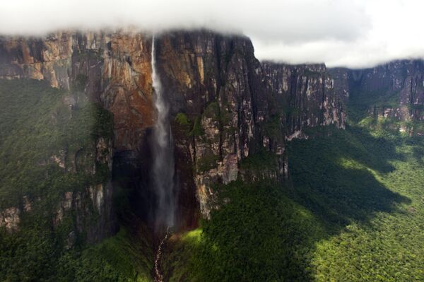 Анхель - высочайший в мире водопад. Его общая высота составляет 979 метров.  Для сравнения, Анхель в три раза больше Эйфелевой башни и в 20 раз превышает по размерам Ниагарский водопад - Sputnik Латвия