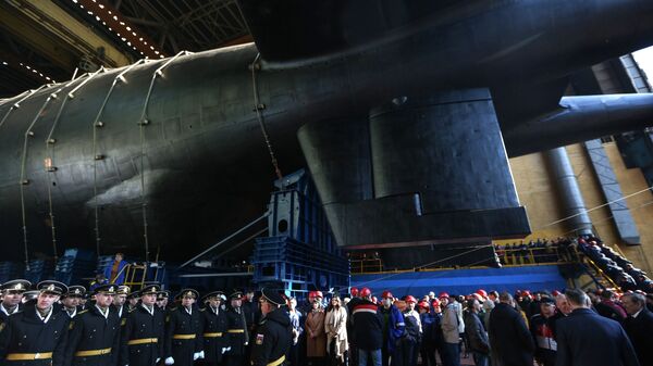 Спуск на воду атомной подводной лодки Белгород - Sputnik Латвия