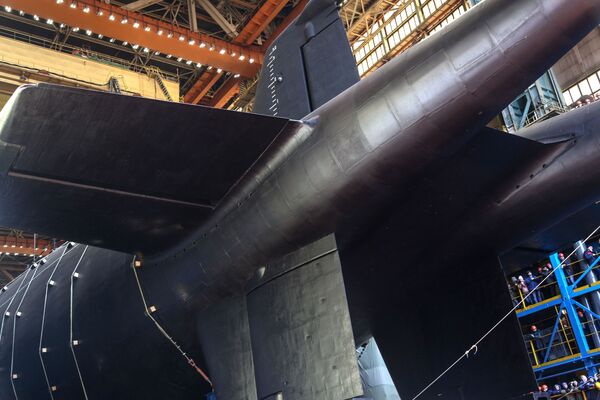 Спуск на воду атомной подводной лодки Белгород в Архангельской области  - Sputnik Латвия