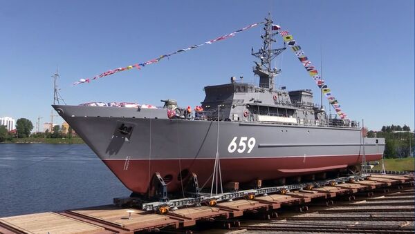Корабль противоминной обороны “Владимир Емельянов” спущен на воду  - Sputnik Латвия