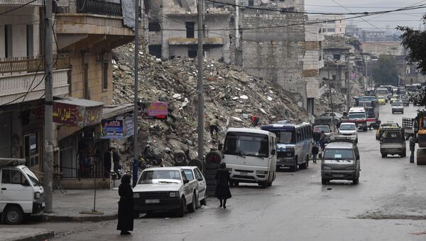 Жизнь в разрушенных районах сирийского Алеппо - Sputnik Latvija