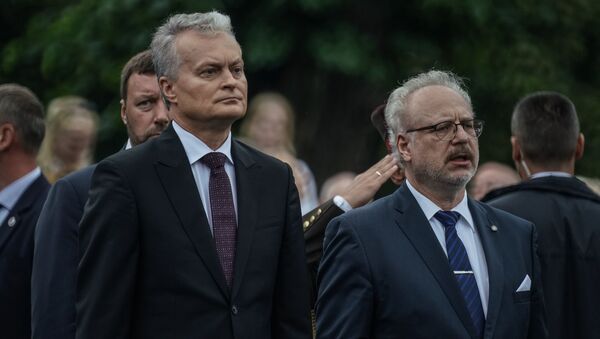 Президент Литвы Гитанас Науседа и президент Латвии Эгилс Левитс - Sputnik Латвия