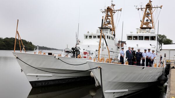Церемония передачи Украине катеров класса Island на базе береговой охраны США Балтимор, 27 сентября 2018 - Sputnik Латвия