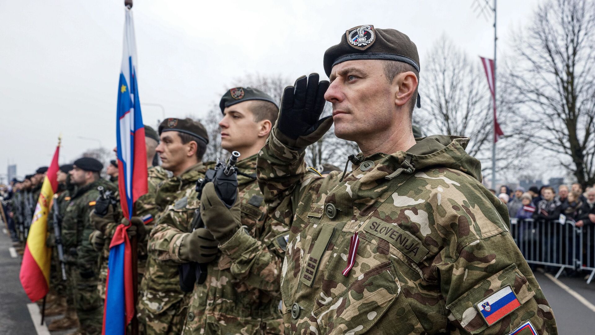 Военнослужащие Словении из Расширенного передового присутствия НАТО в Латвии - Sputnik Латвия, 1920, 05.07.2022