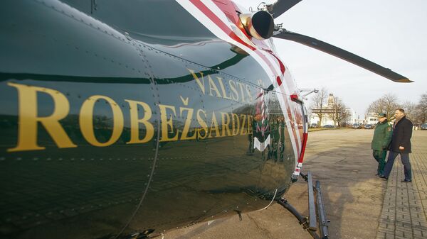Глава МВД Сандис Гиргенс на церемонии приемки новых вертолетов AW 119 Kx  - Sputnik Латвия