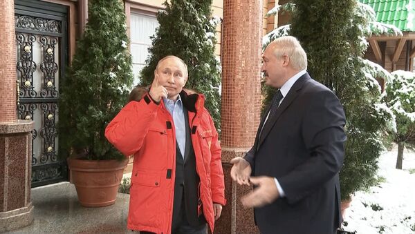 И везет же вам, и снега море: Лукашенко приехал к Путину в Сочи - Sputnik Латвия